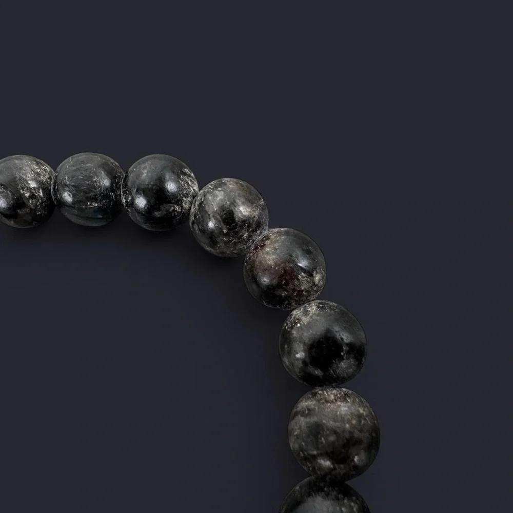 Larvikite Gemstone Bead Bracelet 8mm